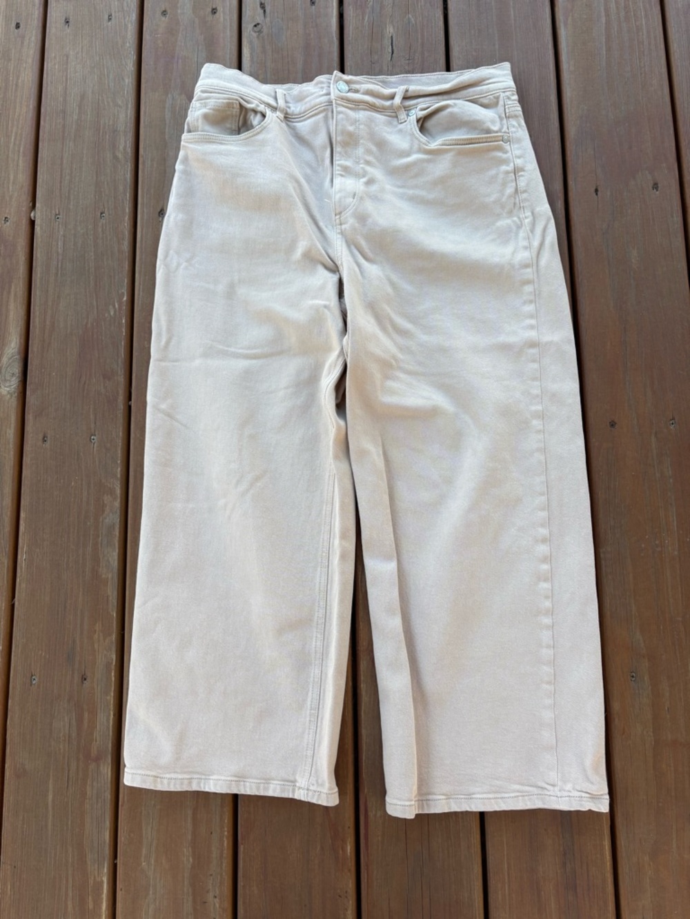 LOFT Khaki Wide Leg Denim